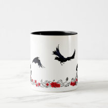 Raven, Cross, Skull and Roses mug mugs