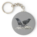 Raven Crow Couple - 2 Crows Ravens Keychains