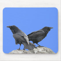 Raven Crow Couple - 2 Crows Ravens Mousepad