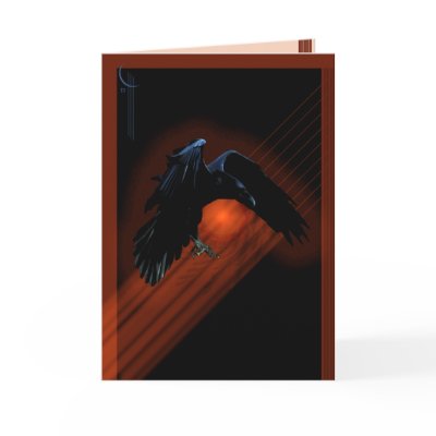 Raven Descent Greeting Card by MoiraAshleigh
