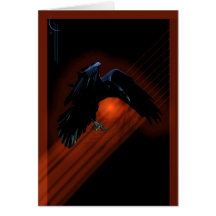 Raven Descent Greeting Card