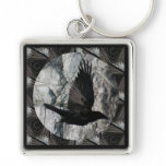 Raven in Flight Key Chains
