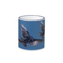 Raven in Flight Wildlife Lover Mug