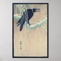 Raven in Snow Print
