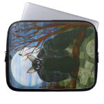 Raven Moon Black Cat Crow Gothic Art Laptop Sleeve laptop sleeves