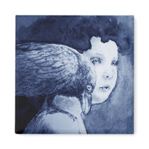 Raven On My Shoulder Magnet by goldersbug Raven On My Shoulder Magnet
