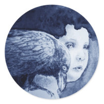 Raven On My Shoulder Sticker by goldersbug Raven On My Shoulder Sticker