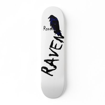 Raven on Raven Skateboard Deck by Paintedlynx