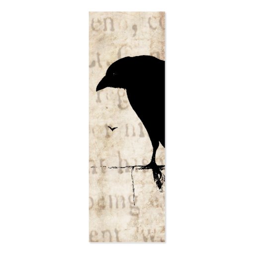 Raven Silhouette - Vintage Retro Ravens & Crows Business Card Template (front side)