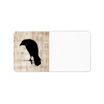 Raven Silhouette - Vintage Retro Ravens & Crows Address Label