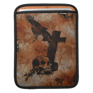 Raven, Skull, Headstone, Spider Gothic iPad Sleeve rickshaw_sleeve