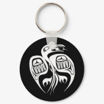 raven steals the sun , or is it the moon? keychains