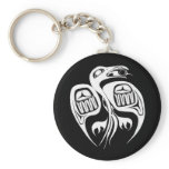 raven steals the sun , or is it the moon? key chain
