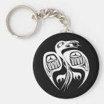 raven steals the sun , or is it the moon? key chain