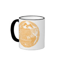 Raven with Ghosts At Haunted House Coffee Mugs