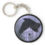 "RAVENS IN THE MIST" Fantasy Art Key-chain Keychain