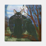 Raven's Moon Black Cat Crow Gothic Art Magnet magnets