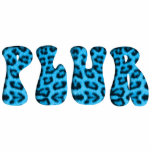 Raver's Blue Leopard PLUR Keychain Pendant Cut Outs