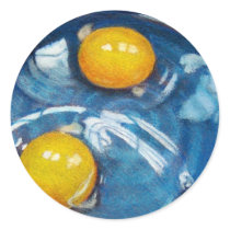 RAW EGGS IN BLUE BOWL stickers by joyart RAW EGGS IN BLUE BOWL stickers