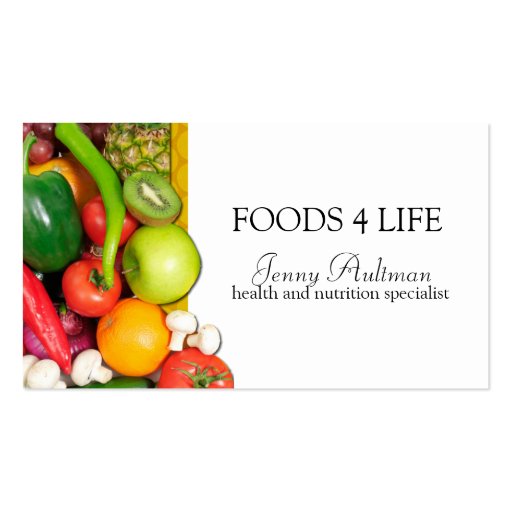 Raw Foodist Business Card (front side)