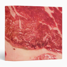 Raw Meat Ribeye Steak Texture 3 Ring Binder