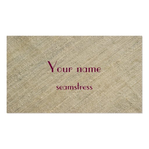 raw silk for a seamstress business cards (front side)