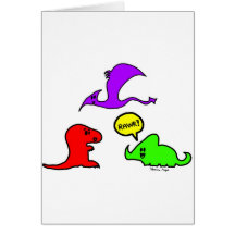 Rawr! Cute Dinosaurs Chibi Babies Dinos Greeting Cards