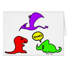 Rawr! Cute Dinosaurs Chibi Babies Dinos Greeting Card