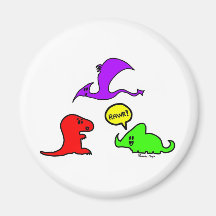 Rawr! Cute Dinosaurs Chibi Babies Dinos Refrigerator Magnets
