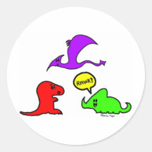 Rawr! Cute Dinosaurs Chibi Babies Dinos Round Sticker