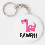 Rawr Dino Pink Key Chain