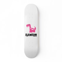 Rawr Dino Pink Skate Deck
