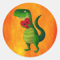 artsprojekt, dinosaur, rawr, t-rex, rawr means i love you, love, cute t-rex, valentines day, heart, tyrannosaurus rex, valentine, lovely dinosaur, illustration dinosaur, cute dino, cute dinosaur, Klistermærke med brugerdefineret grafisk design