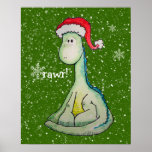 ¡rawr!  Dinosaurio del navidad Poster