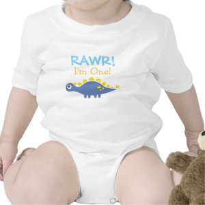 Rawr, I am One, Cute Dinosaur for Babies Baby Bodysuit