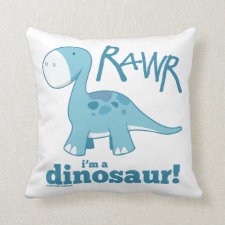 RAWR I'm a Dinosaur Throw Pillow