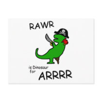 RAWR is Dinosaur for ARRR (Pirate Dinosaur) Post Cards