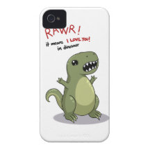 Rawr means I love you in dinosaur iPhone 4 Case-Mate Cases