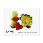 RAWR!, ... means "I love you" in dinosaur Postcards
