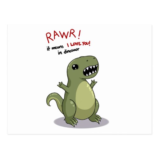 Rawr Means I Love You In Dinosaur Postcard Zazzle