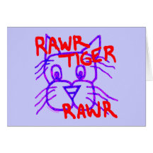 Rawr Tiger Rawr Cute Note Greeting Card