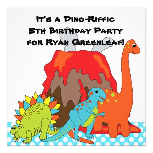 RAWRRR Dinosaur Birthday Party Invitations
