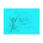 ray in arvore neon cyan post card