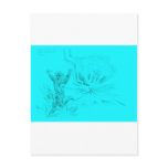 ray in arvore neon cyan postcard