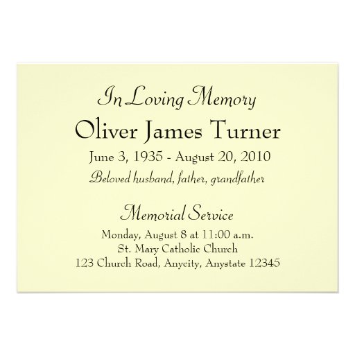 Ray of Light Memorial Service Announcement
