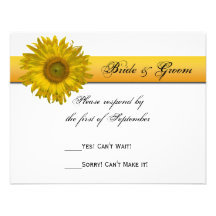 Raya del girasol que casa la tarjeta de la respues invitación