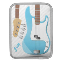 Rayas azules elegantes cones monograma de cielo de funda para iPads
