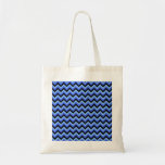 Rayas azules y negras del zigzag bolsas