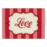 Rayas rojas y rosadas del amor tarjeton