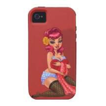 Raylene Raven - Pink Haired Pinup Model iPhone 4 Cases